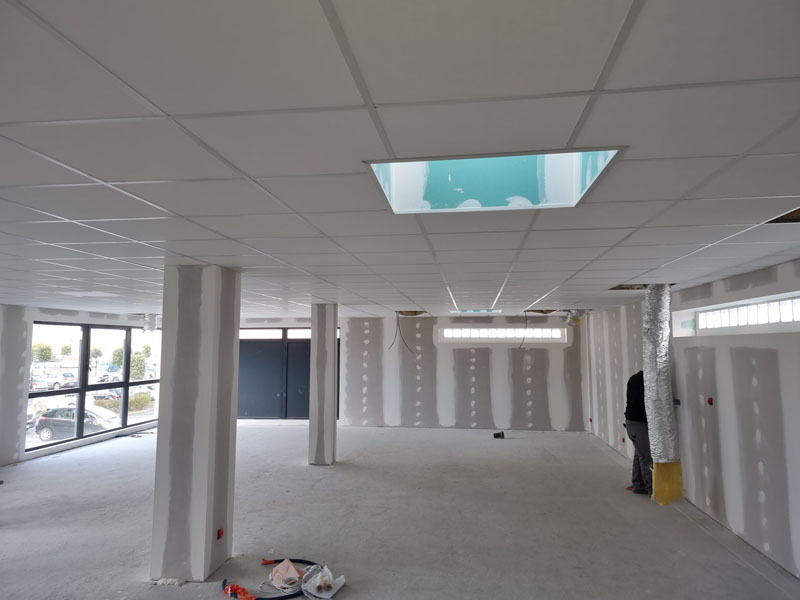 travaux de plâtrerie